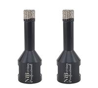 NBB Broca de diamante con M14, corona diamante para taladrar en seco y en húmedo profesionalmente en porcelana dura, cerámica, baldosas, granito, mármol, azulejo, para Amoladora Angular (10mm x2pcs)