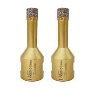 NBB Broca de diamante con M14, corona diamante para taladrar en seco y en húmedo profesionalmente en porcelana dura, cerámica, baldosas, granito, mármol, azulejo, para Amoladora Angular (2, 10mm)