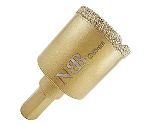 NBB Brocas de diamante con vástago hexagonal 12.5mm, corona diamante para taladrar en seco en porcelana,cerámica,baldosas,granito,azulejo, meyor en húmedo, para perforadora de pistola y banco(1,35mm)