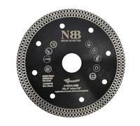 NBB Disco de corte de diamante premium sierra de diamante con Malla Turbo cruzado altura de 10mm espesor 1,0/1,4mm eje 22,23 mm hoja diamant Corte en seco de Porcelanico Cerámica Azulejo (1,125mm)