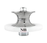 NBB Fresas para corte de chaflanes de diamante Rueda perfiladora diamante con guía cubierta más grande y M14 broca para perfilar porcelana baldosa cerámica granito mármol piedra (Full-Bullnose V30)