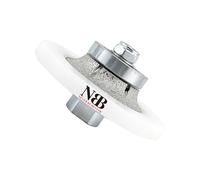 NBB Fresas para corte de chaflanes de diamante Rueda perfiladora diamante con guía cubierta más grande y M14 broca para perfilar porcelana baldosa cerámica granito mármol piedra (Half-Bullnose B10)