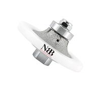 NBB Fresas para corte de chaflanes de diamante Rueda perfiladora diamante con guía cubierta más grande y M14 broca para perfilar porcelana baldosa cerámica granito mármol piedra (Half-Bullnose B15)