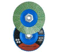 NBB Rueda de Láminas Diamantado Disco Muela Desbaste de Diamante hoja Copa de amolado Lijado Pulido para Cerámica Gres Porcelánico Piedra Granito Azulejos M14 brida para Amoladora Angular (115mm 120#)