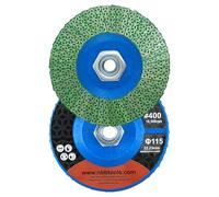 NBB Rueda de Láminas Diamantado Disco Muela Desbaste de Diamante hoja Copa de amolado Lijado Pulido para Cerámica Gres Porcelánico Piedra Granito Azulejos M14 brida para Amoladora Angular (115mm 400#)