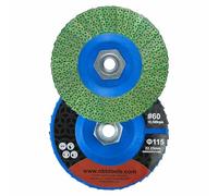 NBB Rueda de Láminas Diamantado Disco Muela Desbaste de Diamante hoja Copa de amolado Lijado Pulido para Cerámica Gres Porcelánico Piedra Granito Azulejos M14 brida para Amoladora Angular (115mm 60#)