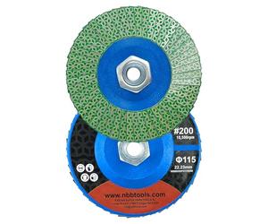 NBB Rueda de Láminas Diamantado Disco Muela Desbaste de Diamante hoja Copa de amolado Lijado Pulido para Cerámica Gres Porcelánico Piedra Granito Azulejos M14 brida para Amoladora Angular (115mm 200#)