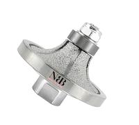 NBB Rueda de perfil de diamante fresa de enrutador de diamante con cubierta de hierro broca para perfilar porcelana baldosa cerámica granito mármol piedra para amoladora angular (Half-Bullnose B20)