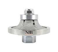 NBB Rueda de perfil de diamante fresa de enrutador de diamante con cubierta de hierro broca para perfilar porcelana baldosa cerámica granito mármol piedra para amoladora angular (Half-Bullnose B15)