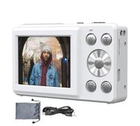 Nbbwwu Cámara digital compacta, cámaras HD 4K para fotografía, zoom 18X, videocámara telefoto de enfoque automático de 2.4 pulgadas, pantalla grande para grabar imágenes, viajes, transmisión de vlogs