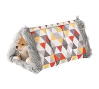 Nbbwwu Casa para gatos de invierno, Cama para perros de invierno, Cálida cama para gatos semicerrada, Cojín plegable lavable desprendible de la felpa del juego del animal doméstico para el hámster del