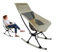 Nbbwwu Silla plegable portátil, mecedora para exteriores, respaldo alto, balancín al aire libre con respaldo de malla transpirable para picnic