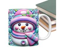 Nbbwwu Taza Navideña,Tazas De Café Navideñas De Cerámica | Vajilla 350ml Diseño 3D Muñeco De Nieve Con Asa Para Vacaciones Té Chocolate Cocina Fiestas Cumpleaños Mujeres