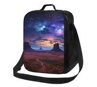 NBCCDVSH Bolsa de almuerzo aislada con nebulosa en el desierto, monumento, valle, paisaje, lonchera para mujeres y hombres, reutilizable, a prueba de fugas, bolsa de almuerzo para picnic y trabajo