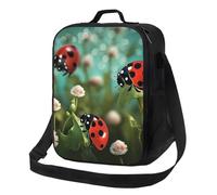 NBCCDVSH Lonchera aislada con diseño de mariquita, para mujeres y hombres, reutilizable, a prueba de fugas, para picnic y trabajo