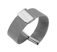 NBCNZCTSAS 12mm 13mm 14mm 15mm16mm17mm18mm19mm20mm21mm 22mm apto for correa de acero inoxidable milanesa hombres mujeres malla Metal reemplazar pulsera reloj banda(Silver,18mm)