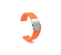 NBCNZCTSAS 18 mm 20 mm 22 mm de 24 mm Caja de silicona Hebilla plegable Ajuste for Samsung Fit for Galaxy Watch Gear S2 S3 Banda de correa de brazalete de goma de liberación rápida(Orange,24mm)