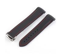NBCNZCTSAS 20 mm 21 mm 22 mm Fin de goma de silicona de silicona end for Pagani Watch Fit for Huawei Adecuado Gt2 Magic Watch 2 Fit for Honor Fit for Samsung Galaxy Watch S3 S4(Black red 1)