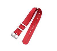 NBCNZCTSAS 20 mm de 22 mm de 24 mm Cinturón de seguridad de nylon for OTAN Strap Military Watch Band Reemplazo Reloj Straps Fit for Omega Fit for James Fit for Bond 007(Red,24mm)