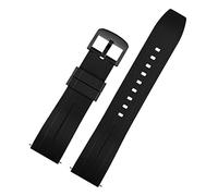 NBCNZCTSAS 20 mm de 22 mm Silicone Watch Band Mujeres Mujeres Pulsera de goma impermeable Pulsera de goma Hebilla Ajuste for un ajuste de tejido for midto for correa citize(Black Black 02,20mm)