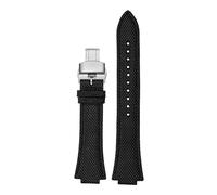 NBCNZCTSAS Ajuste for Casio Ajuste for Tissot Ajuste for teel Ocean Heart Edifice SeriesEFB-680 ECB-10D Correa de reloj negra de lona de nailon elevada for hebilla(B-black-silver)