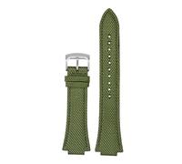 NBCNZCTSAS Ajuste for Casio Ajuste for Tissot Ajuste for teel Ocean Heart Edifice SeriesEFB-680 ECB-10D Correa de reloj negra de lona de nailon elevada for hebilla(A-army green-silver)