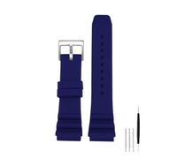 NBCNZCTSAS Ajuste for CASIO Swordfish MDV106-1A MDV-107 MTP-VD01 MDV-106D correa de efr-303l pulsera de hombre 22mm correa de reloj deportiva de silicona(Blue Silver)