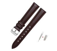 NBCNZCTSAS Ajuste for correa de reloj de cuero fósil for ES3737/3795/3843/4385/4386/4338 Correa 14mm 16mm 18mm accesorios de moda for mujer(Brown-silver,18mm)