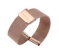 NBCNZCTSAS Ajuste for correa de reloj milanesa de 12mm, 13mm, 14mm, 15mm, 16mm, 17mm, 18mm, 20mm, 21mm y 22mm, pulsera Universal de correa de reloj de Metal de acero inoxidable(Rose Gold,21mm)