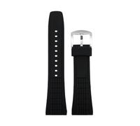NBCNZCTSAS Ajuste for Seiko VELATURA/SRH 006 013 SPC007J1 SNAE17 26mm Correa deportiva de silicona negra 26mm accesorios de reloj de goma for hombre(108 Black Silver)
