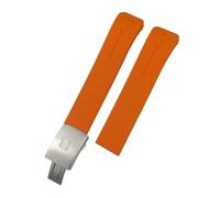 NBCNZCTSAS Ajuste for Tissot apto for T-TOUCH T013 T048 T047 T033T04 21mm correa de goma de silicona suave for reloj correa de reloj deportivo T091 T013420A(Orange Silver)