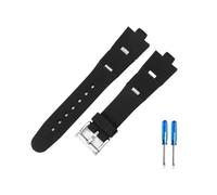 NBCNZCTSAS Apto for correa de reloj de goma For Bulgari for interfaz convexa, accesorios de reloj suaves y cómodos for hombres y mujeres, 22x8mm, 24x8mm(Fold Black-Steel,22x8mm)