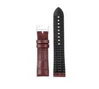 NBCNZCTSAS Apto For Cualquier Marca Correa Apto For Rolex Apto For IWC Apto For Correa De Reloj De Cuero Omega Correa De Reloj 22 Hombre Fluororubber A Prueba De Sudor Negro Marrón Hebilla Plegable(Br