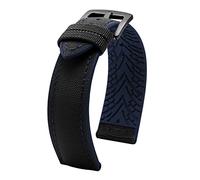 NBCNZCTSAS Cabina de la banda de reloj de lienzo de nylon for Omeg-A Sele Sea Fit for Master AT150 20 mm de 22 mm de 24 mm Pulsera de reemplazo de reloj for cincuenta brazas(Black-blue10,20mm)