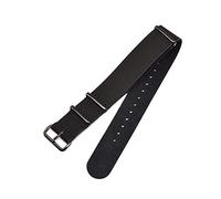 NBCNZCTSAS Correa de banda de reloj de cuero adecuada for OTAN Mira la correa adecuada for ZULÚ Accesorios de reloj de hebilla negra 18 mm 20 mm 22 mm 24 mm(Black-black buckle,20mm)