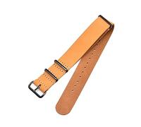 NBCNZCTSAS Correa de banda de reloj de cuero adecuada for OTAN Mira la correa adecuada for ZULÚ Accesorios de reloj de hebilla negra 18 mm 20 mm 22 mm 24 mm(Yellow-black buckle,20mm)