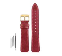 NBCNZCTSAS Correa de cuero for hebilla de acero inoxidable for hombre, pulsera de reloj Retro, compatible for Casio Fit For G-Shock AE-1200WH/1300/1000/A159 A158 A168(Red-Gold Buckle)