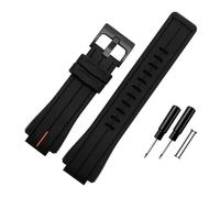 NBCNZCTSAS Correa de goma de silicona for reloj, correa de reloj for hombre for junta convexa de 24x16mm, negra, roja, naranja, blanca y azul, compatible for Timex T2N720 T2N721 T2N739(Black orange-B