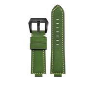 NBCNZCTSAS Correa de muñeca convexa fina y transpirable for hombre, 26x14mm, compatible for CASIO Fit For G-SHOCK GST-B400, correa de nailon de piel de vaca, accesorios de reloj(Army green black)