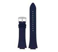 NBCNZCTSAS Correa de muñeca convexa fina y transpirable for hombre, 26x14mm, compatible for CASIO Fit For G-SHOCK GST-B400, correa de nailon de piel de vaca, accesorios de reloj(Blue steel pin)