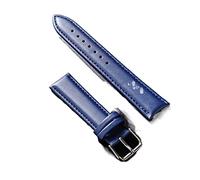NBCNZCTSAS Correa de muñeca de muñeca de banda suave de la banda de vigilancia de la banda de reloj de cuero 12 14 16 18 20 21 22 mm con hebilla de acero inoxidable de color plateado(Blue,12mm)