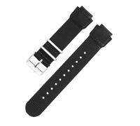 NBCNZCTSAS Correa de nailon for reloj Casio AQ-S810W S800W W-735H SGW-300/400 AE-1000W 1200, pulsera de goma negra de silicona for hombre, 18mm(A Nylon black-steel)