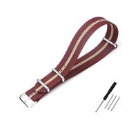 NBCNZCTSAS Correa de nailon for reloj, Correa acanalada de 18mm, 19mm, 20mm y 22mm, apta for repuesto de tela balística militar, accesorios de correa de reloj Premium(BURGUNDY KHAKI,19mm)