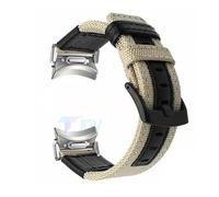 NBCNZCTSAS Correa de nailon sin huecos apta for Samsung Galaxy Watch 6 5 4 40mm 44mm Band 6 Classic 47mm 43mm pulsera de ajuste rápido reloj 5 Pro 45mm Correa(Khaki-S,Galaxy Wacth5 4 44mm)
