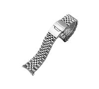 NBCNZCTSAS Correa de reloj Arc Mouth apta for correa de reloj Casio MDV-106 MDV-107 MDV-106D MTP-VD01 correa de Metal de acero inoxidable for hombres pulsera negra de 22mm(Five beads Silver)