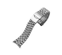NBCNZCTSAS Correa de reloj Arc Mouth apta for correa de reloj Casio MDV-106 MDV-107 MDV-106D MTP-VD01 correa de Metal de acero inoxidable for hombres pulsera negra de 22mm(Five beads Silver)