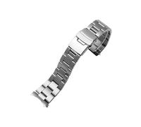 NBCNZCTSAS Correa de reloj Arc Mouth apta for correa de reloj Casio MDV-106 MDV-107 MDV-106D MTP-VD01 correa de Metal de acero inoxidable for hombres pulsera negra de 22mm(Three beads Silver)
