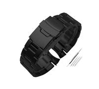 NBCNZCTSAS Correa de reloj Arc Mouth apta for correa de reloj Casio MDV-106 MDV-107 MDV-106D MTP-VD01 correa de Metal de acero inoxidable for hombres pulsera negra de 22mm(Three beads Black)