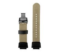 NBCNZCTSAS Correa de reloj convexa de 16m y 18mm for hombre casio, AQ-S810W, AEQ-110W, MCW-200, deportiva, transpirable, de lona y nailon, correa de silicona de resina(Khaki black Folding,For MCW-200)