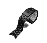 NBCNZCTSAS Correa de reloj de acero inoxidable 18 20 22 24 mm Interfaz de arco refinado Metal Plata Negro Pulsera de reloj for hombre Fit for Citizen Fit for Armani(B Black,22mm)